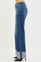 RISEN Mid Rise Wide Straight Jeans With Wide Cuff