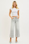 RISEN Tummy Control Mid Rise Crop Wide Pintuck Front Jeans