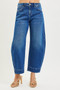 RISEN Mid Rise Crop Barrel Jeans
