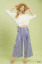 Umgee Vertical Stripe Wide Leg Pants