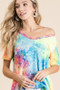 BiBi  Tie Dye Print Jersey V Neck Top