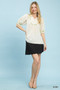 Umgee Scalloped Trim Blouse with Puff Sleeves