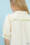 Umgee Scalloped Trim Blouse with Puff Sleeves