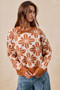 BiBi Flower Pattern Long Sleeve Sweater