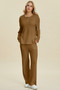 Double Take Full Size Cable-Knit Long Sleeve Top and Pants Set