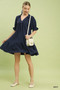Umgee Tiered Puff Sleeve Babydoll Dress