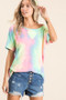 BiBi Tie Dye French Terry Print Top
