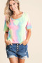 BiBi Tie Dye French Terry Print Top