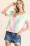 BiBi Tie Dye French Terry Print Top
