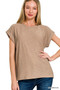 Zenana Slub Cuffed Sleeve Tee