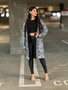 Big Button-Down Long Sleeve Snake Print Cardigan