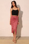 Washed Satin Crepe Side Wrap Midi Skirt​​