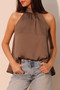 Hammered Satin Halter Bubble Top​​​