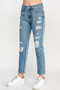 High Rise Distressed Relaxed Straight