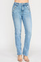 High Rise Straight With Button Pocket