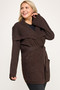 Plus Size Ribbed Wrap Cardigan With Waist Belt​