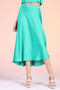 Washed Poly Silk Midi Swing Skirt​​​​