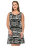 Stretchy Abstract Print Short Dress