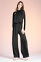 Washed Poly Silk Mock Neck Caftan Jumpsuit​