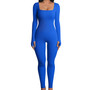 Women Sexy Ribbed Square Neck Slim Jumpsuit