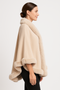 Crimson Elegance Faux Fur Trim Cape.