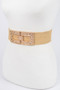 Rhinestone Buckle Stretch Straw Belt