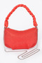 Hot Fix Stone Twisted Handle Small Hobo Bag