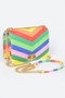 Multi Color Flap Chain Shoulder Bag