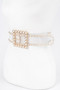 Rhinestone Buckle Plus Size Clear Belt W/Stones