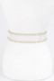Rhinestone Buckle Plus Size Clear Belt W/Stones
