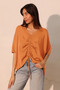 Washed Poly Silk Drawstring Dolman Top​