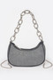 Hot Fix Stone Small Hobo Bag W/Chain