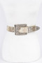 Rhinestone Buckle Metallic Belt W/Stones