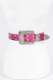 Rhinestone Buckle Metallic Belt W/Stones