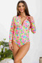 Tropical Summer Long Sleeve Swimsuit