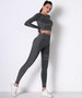 Seamless Long Sleeve Solid Yoga Set