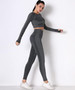 Seamless Long Sleeve Solid Yoga Set