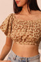 Wild Babe Bubble Sleeve Crop Top