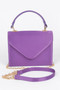 Satin Top Handle Flap Crossbody Bag