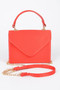 Satin Top Handle Flap Crossbody Bag