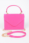 Satin Top Handle Flap Crossbody Bag