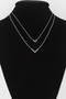 Double Crystal V Necklace