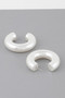 Bulky Polished Cream Hoop Earrings