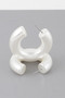 Bulky Polished Cream Hoop Earrings