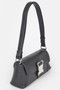 Faux Leather Metal Buckle Shoulder Bag