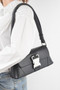 Faux Leather Metal Buckle Shoulder Bag