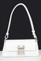 Faux Leather Metal Buckle Shoulder Bag