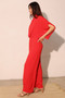 Textured Solid Mock Neck Caftan Jumpsuit​​