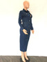 Denim Long Sleeve Slim Fit Maxi Single Breasted Shirt Sexy Women'S Dress