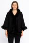 Crimson Elegance Faux Fur Trim Cape.​